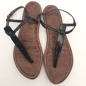 👗 Sam Edelman Gigi Black Patent Leather Sandals